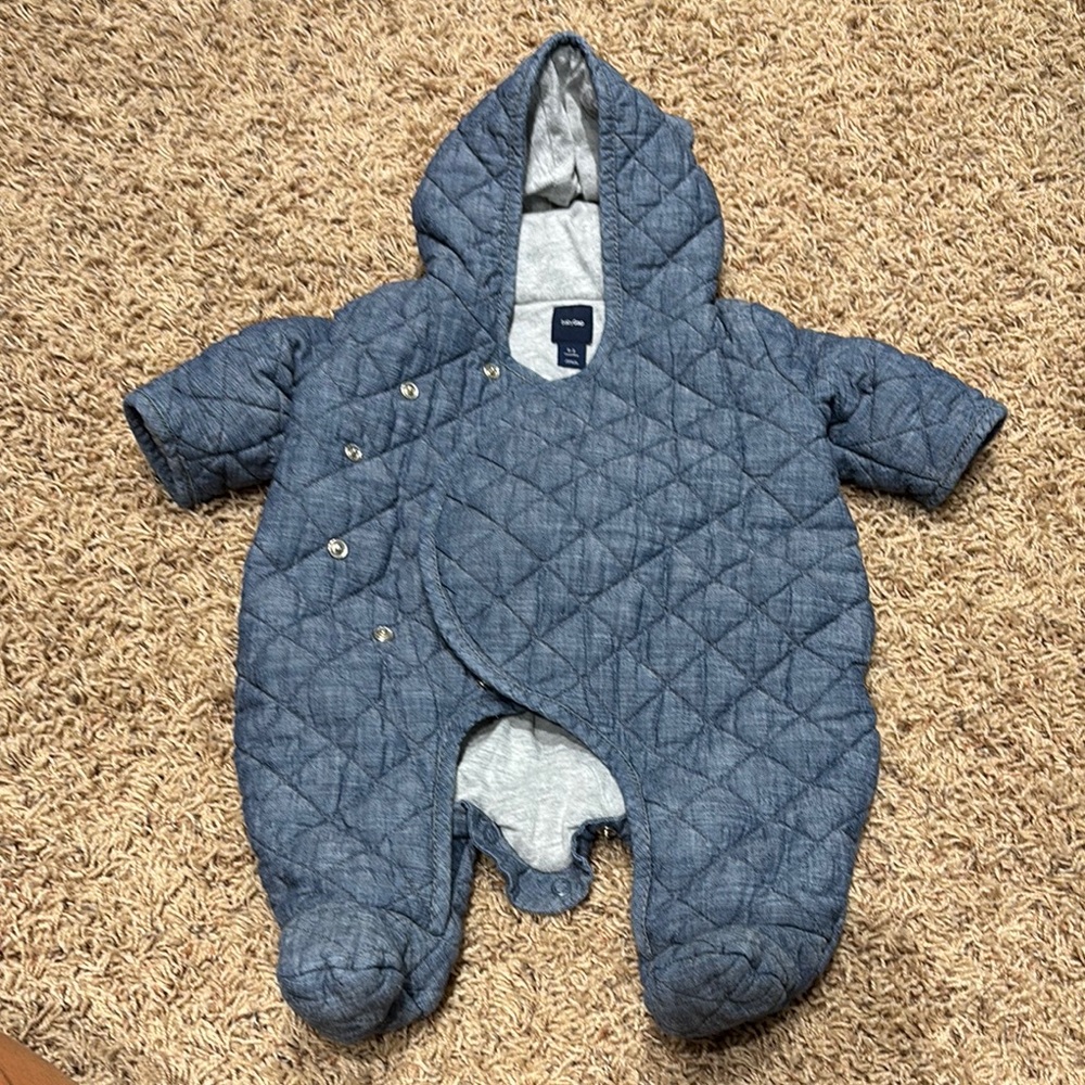 GAP Quilted Blue Hooded One Piece